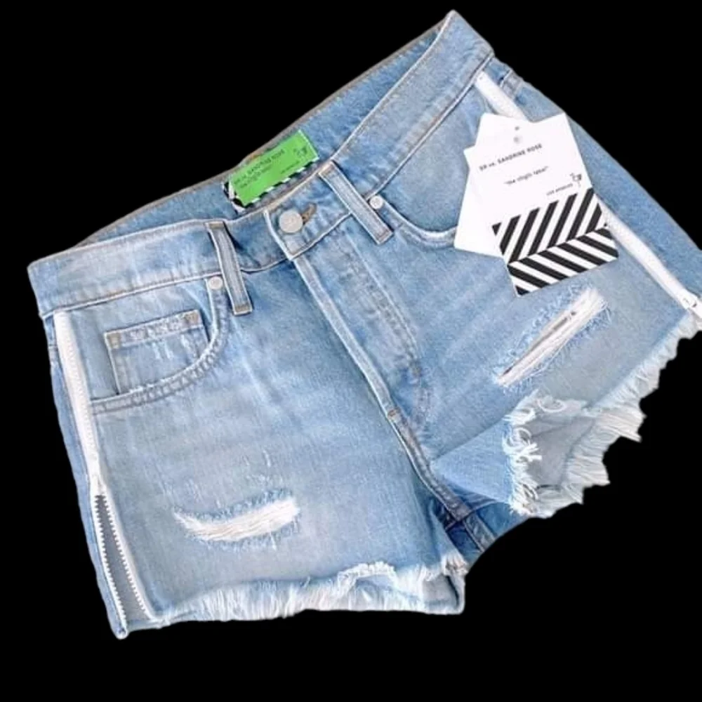 Free People X‎ Sandrine Rose Raw Hem Button Fly Denim Cut Off Shorts
